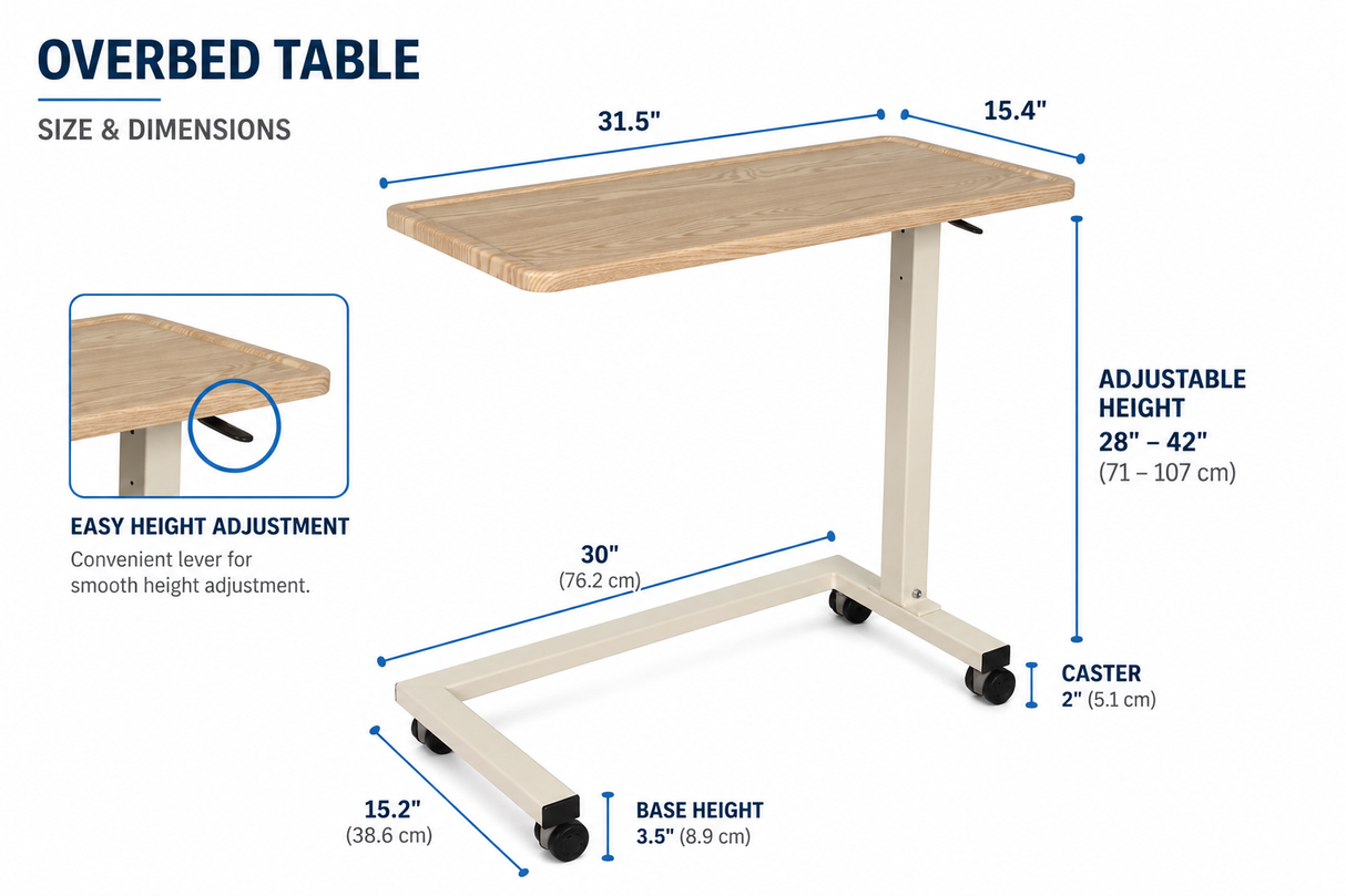 CC Pneumatic Overbed Table