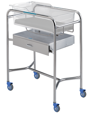 Bassinet Stand with Drawer stainless steel