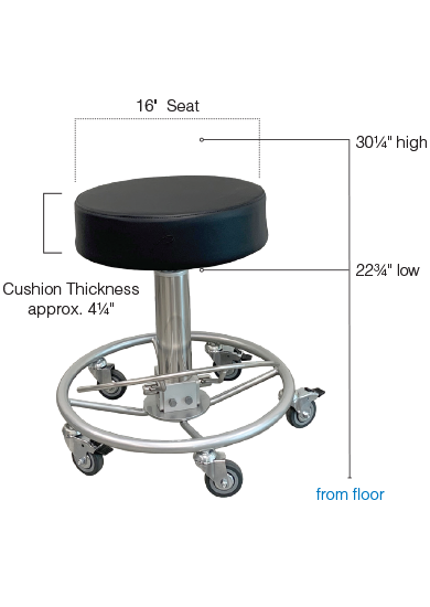 P-6001 Hydraulic Surgeon’s Chair Foot Operated Without Backrest