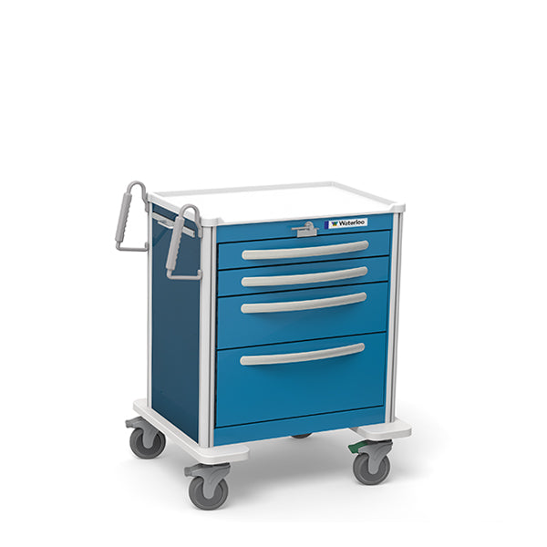 4-Drawer Short Aluminum Emergency Cart