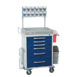 Loaded Rescue Series Anesthesiology Medical Cart, 6 Blue Drawers