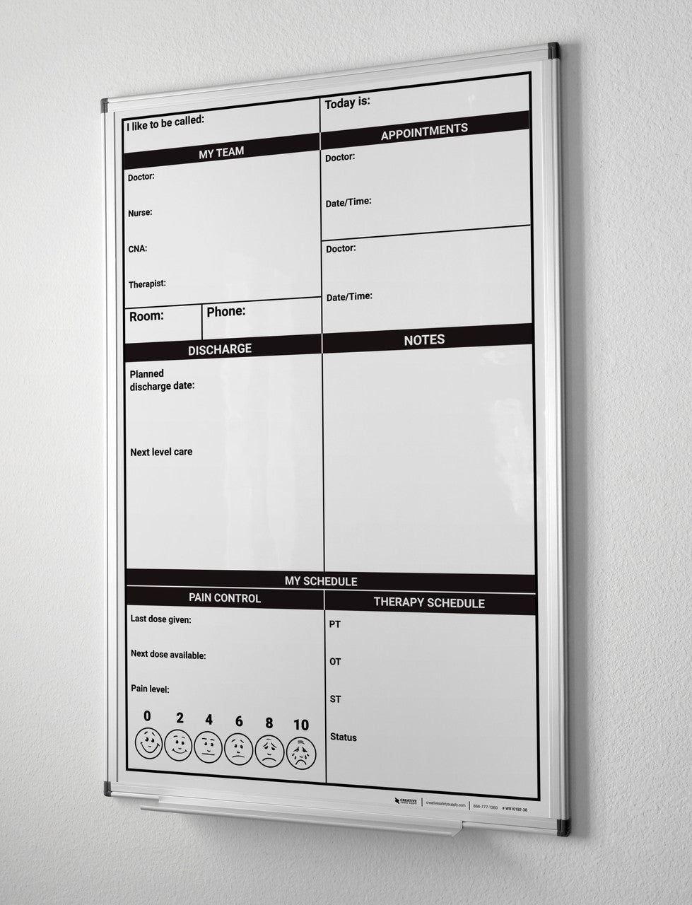Pain Control V2 Portrait Whiteboard