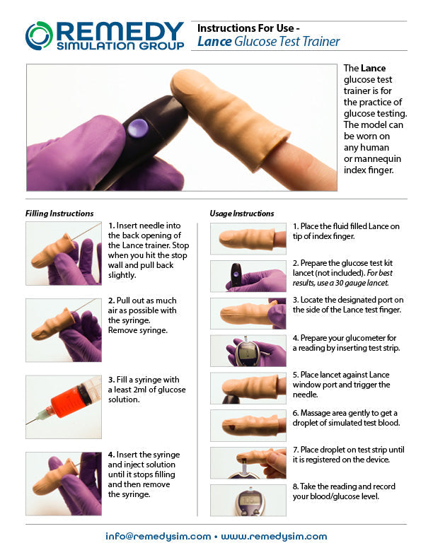 Lance Blood Glucose Test Trainer