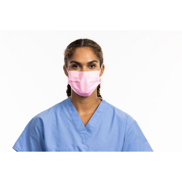 HALYARD* Pink Level 1 Procedure Mask with Earloops