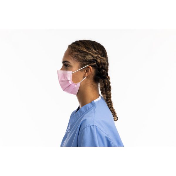 HALYARD* Pink Level 1 Procedure Mask with Earloops