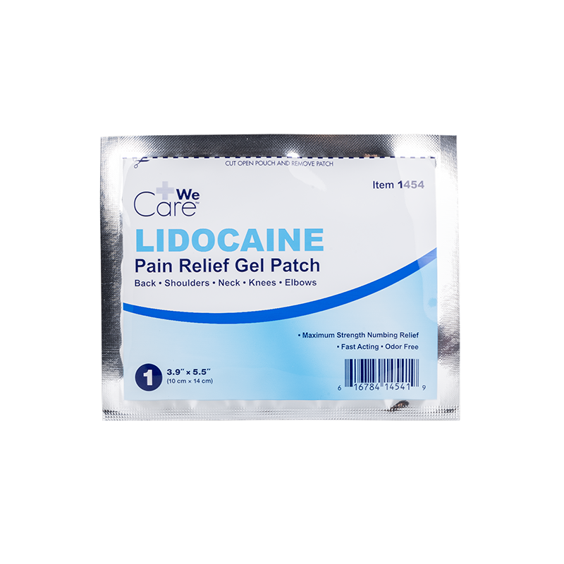 Lidocaine Pain Relief Gel Patches - Back/Shoulders/Neck/Knees/Elbows - 3.9 x 5.5in