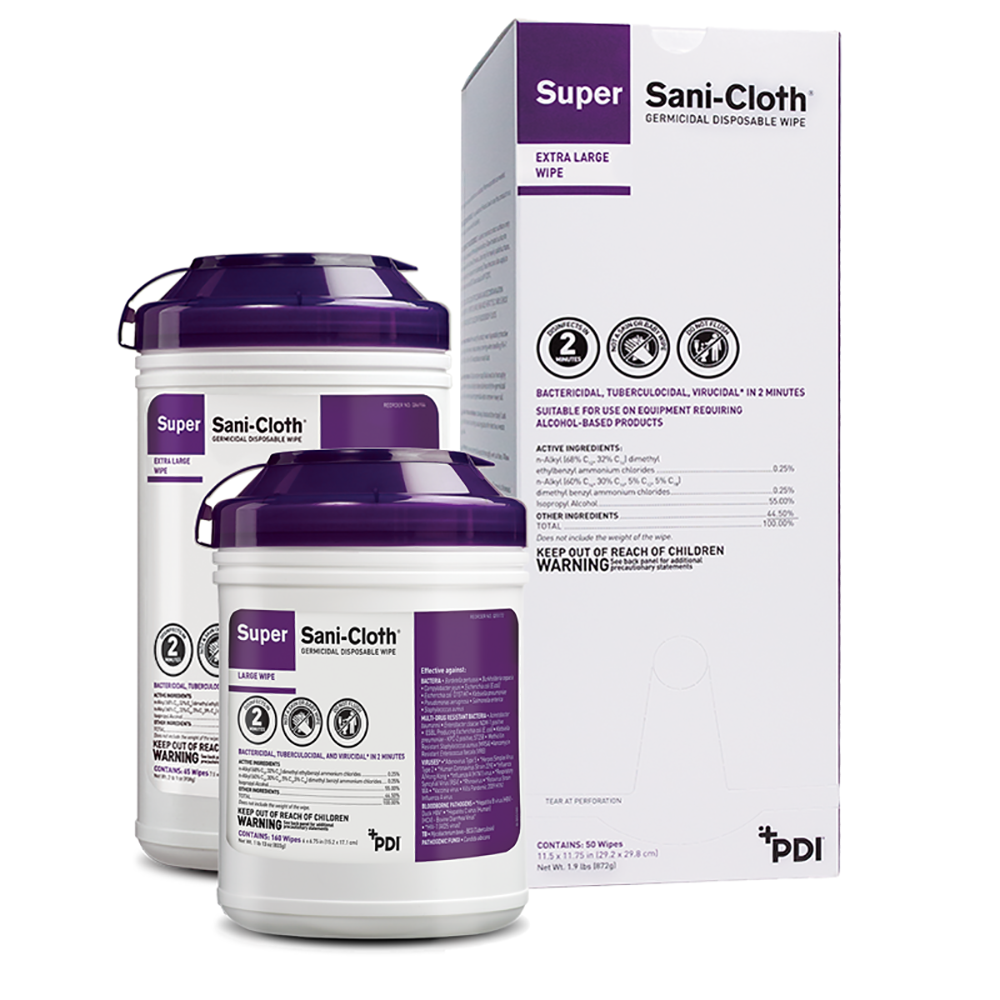 Sani-Cloth Super Germicidal Disposable Cloth, Lg Canister - 160ct