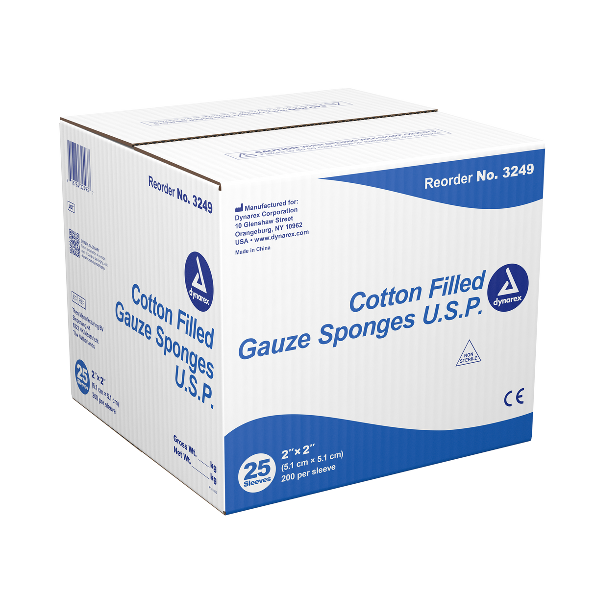 Cotton Filled Gauze Sponges U.S.P — 2" x 2" (Exodontia Sponge)