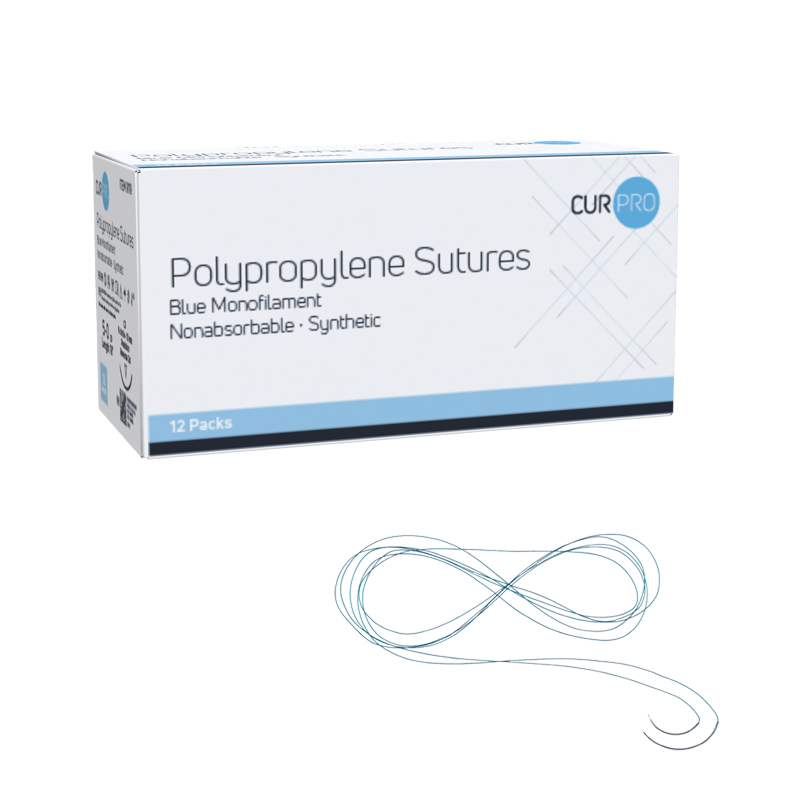 Polypropylene Sutures-Non Absorbable-Synthetic Blue, 5-0,C3 Needle - 18in