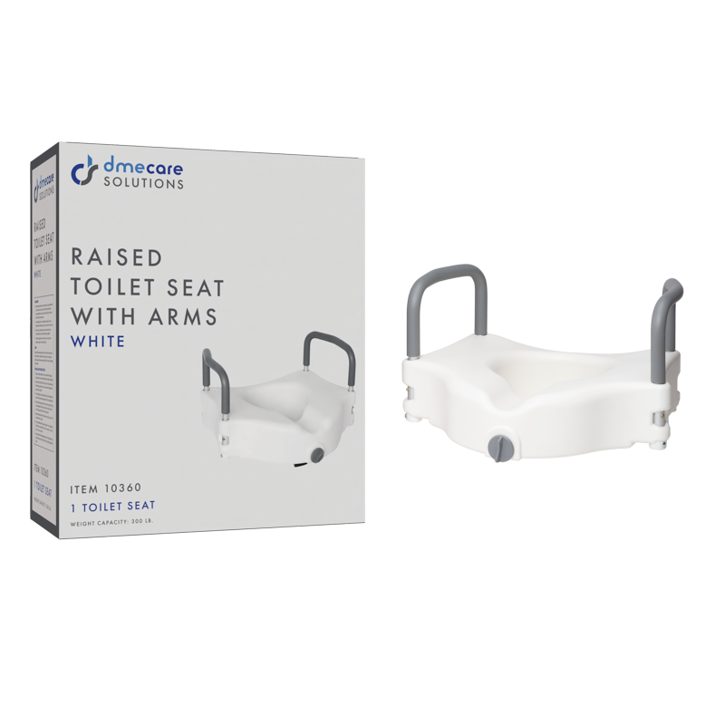 Locking Raised Toilet Seat with Arms