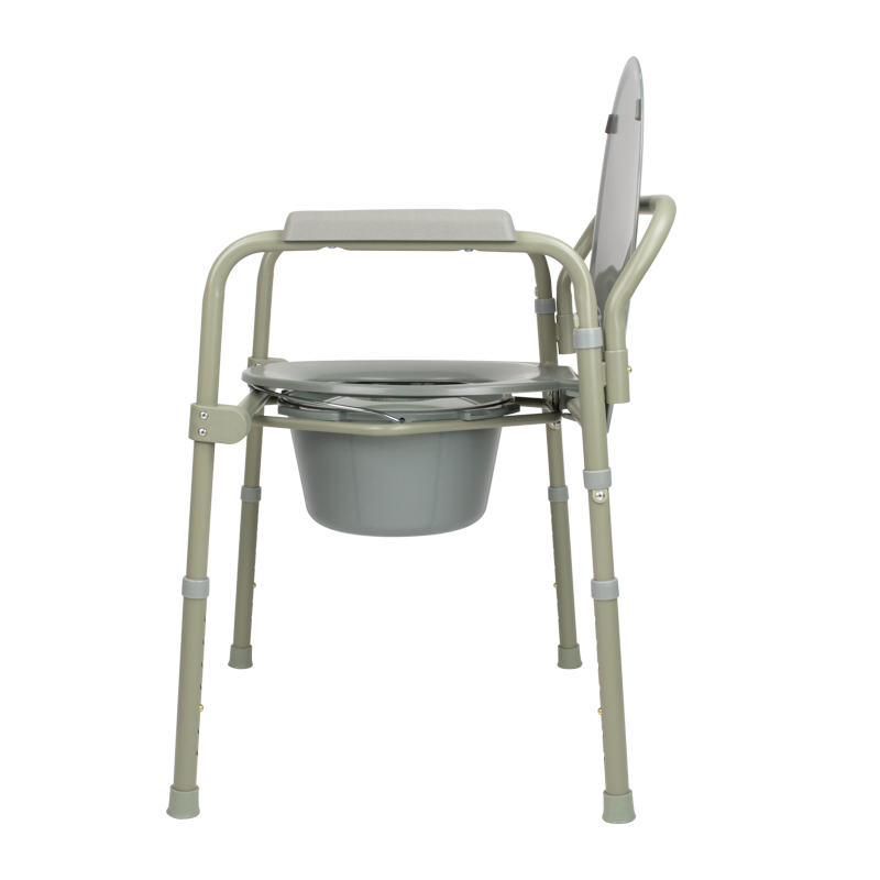 Elongated Folding Bedside Commode