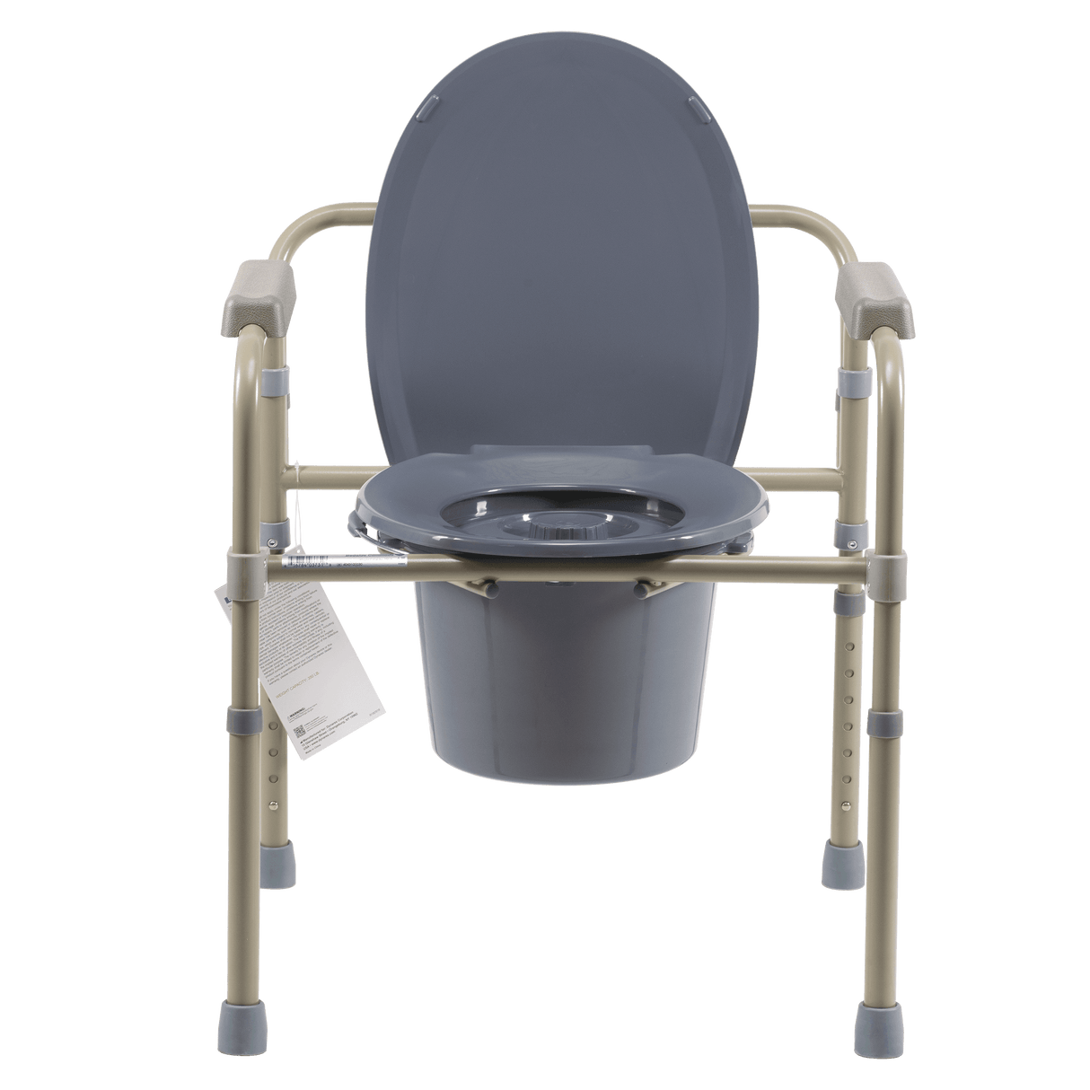 Elongated Folding Bedside Commode