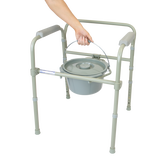 Elongated Folding Bedside Commode