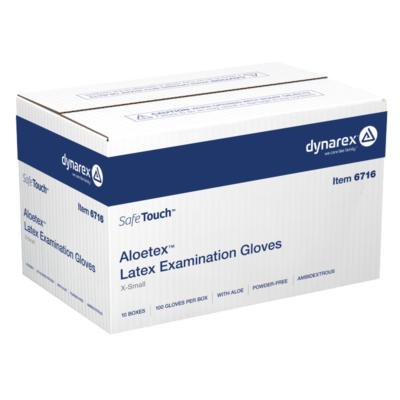 Aloetex Latex Exam Gloves with Aloe, Powder-Free