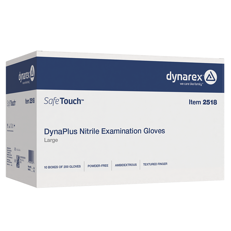 DynaPlus Nitrile Exam Gloves, Powder-Free