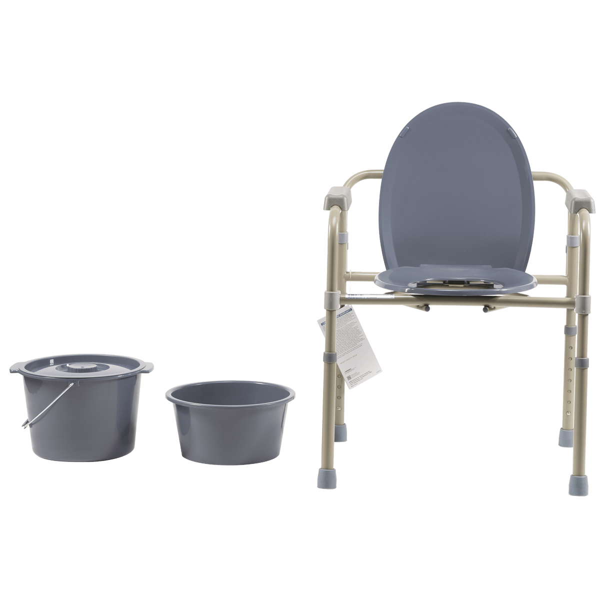 Elongated Folding Bedside Commode