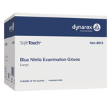 Safe-Touch Blue Nitrile Exam Gloves, Powder-Free