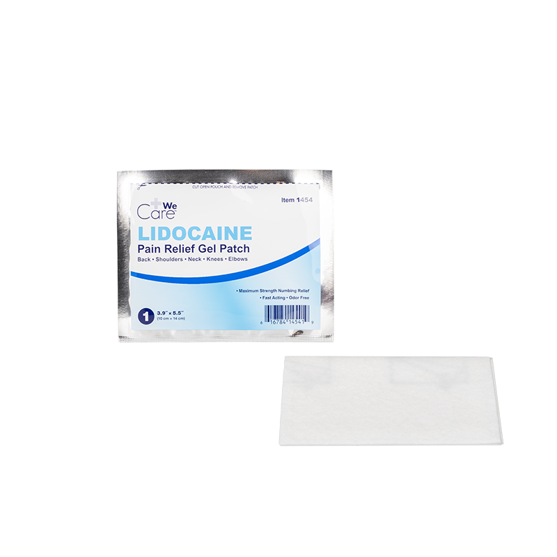 Lidocaine Pain Relief Gel Patches - Back/Shoulders/Neck/Knees/Elbows - 3.9 x 5.5in