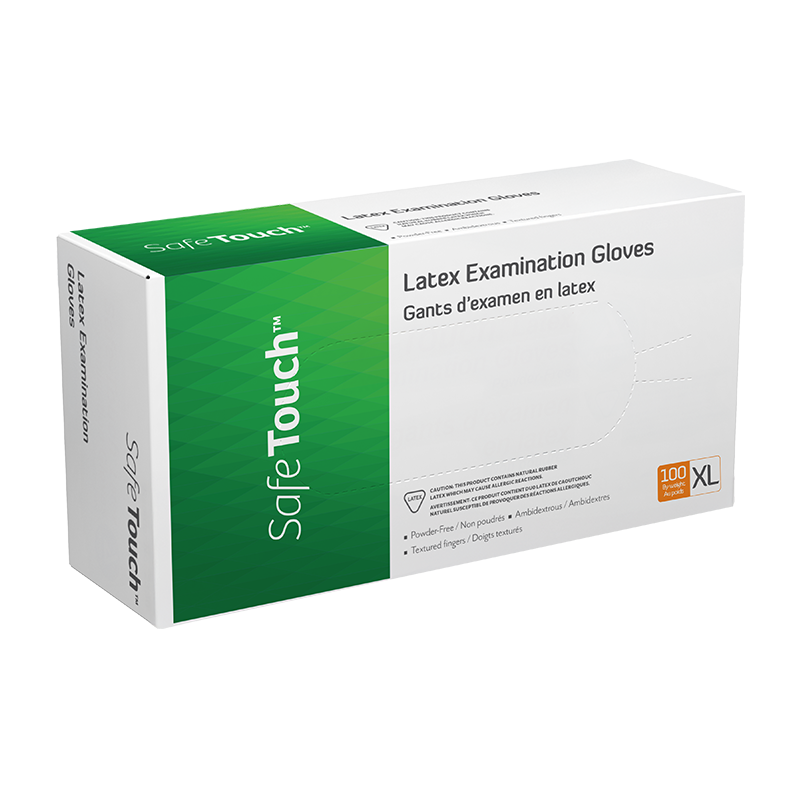 Safe-Touch Latex Exam Gloves, Powder-Free