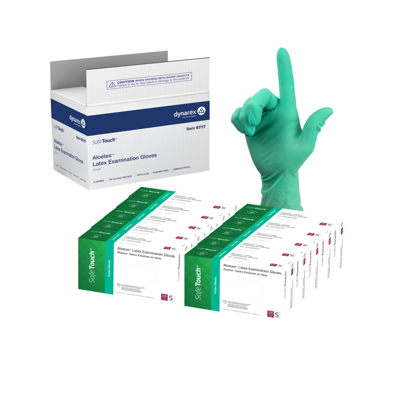 Aloetex Latex Exam Gloves with Aloe, Powder-Free