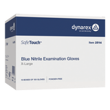 Safe-Touch Blue Nitrile Exam Gloves, Powder-Free