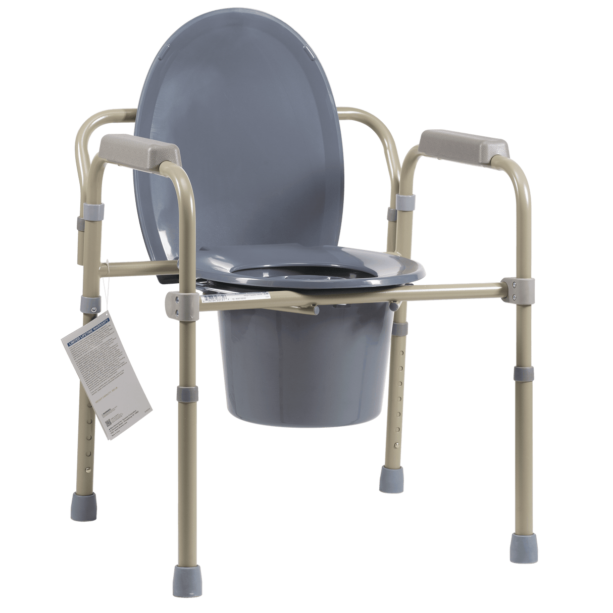 Elongated Folding Bedside Commode