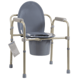 Elongated Folding Bedside Commode