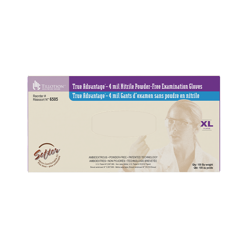 True Advantage Nitrile Exam Gloves, Powder-Free