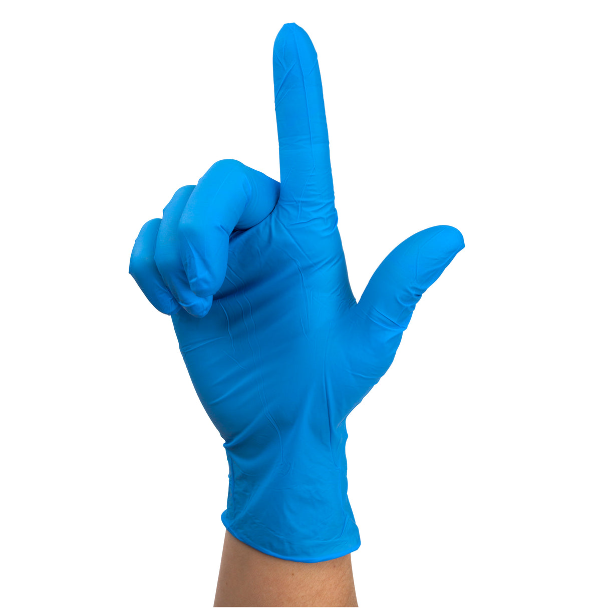 Safe-Touch Blue Nitrile Exam Gloves, Powder-Free