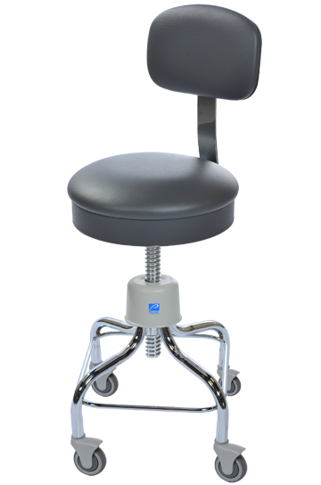 Round Seat Stool With Back and Screw Shaft