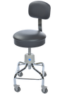 Round Seat Stool With Back and Screw Shaft