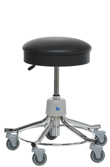 Round Seat Stool With Gas Cylinder, 5-Caster