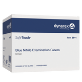 Safe-Touch Blue Nitrile Exam Gloves, Powder-Free
