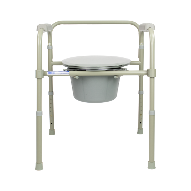 Elongated Folding Bedside Commode