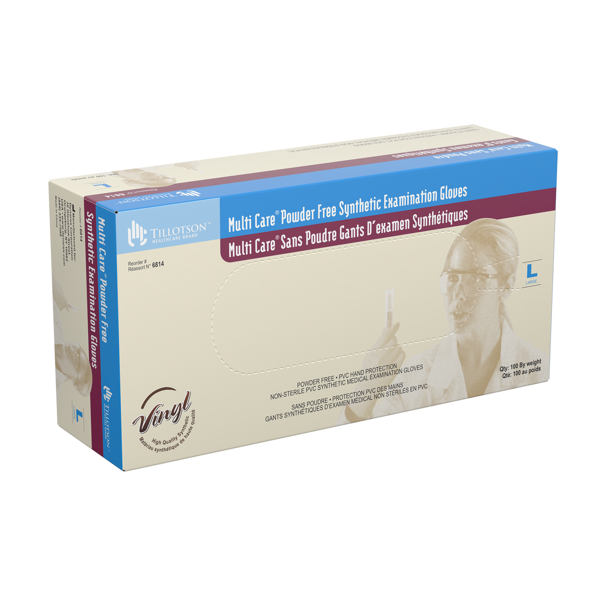 Multi Care Vinyl Exam Gloves, Powder-Free