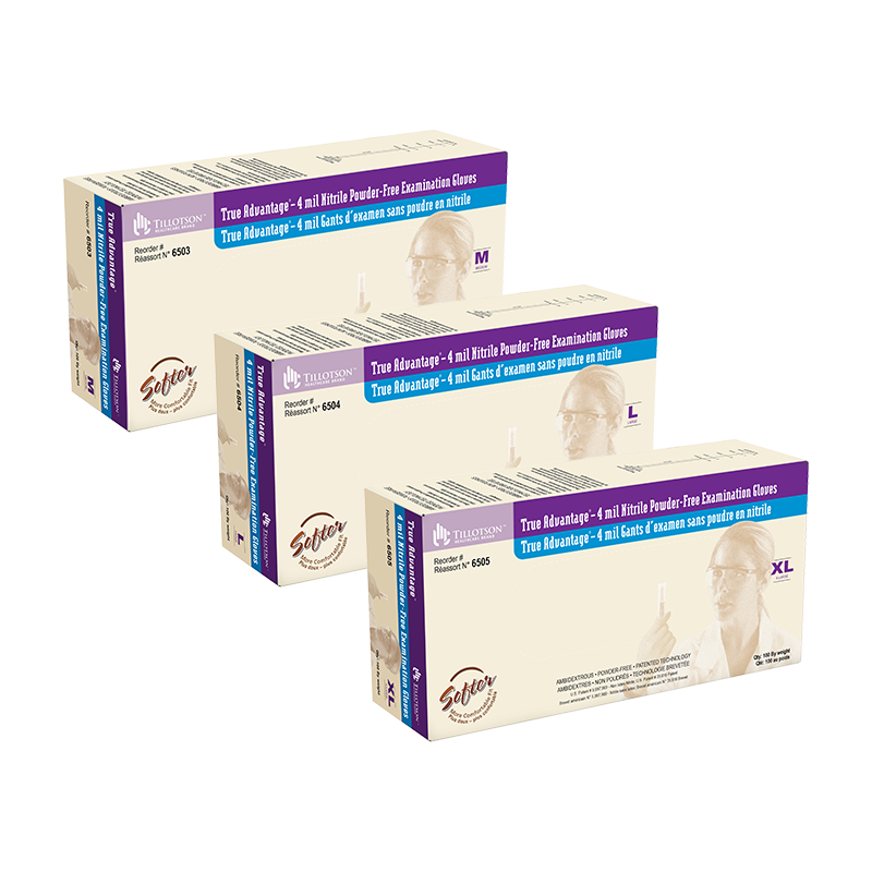 True Advantage Nitrile Exam Gloves, Powder-Free