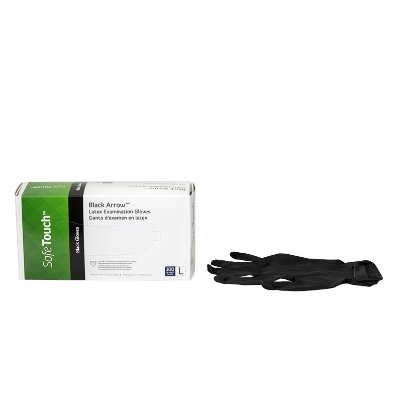 Black Arrow Latex Exam Gloves, Powder-Free