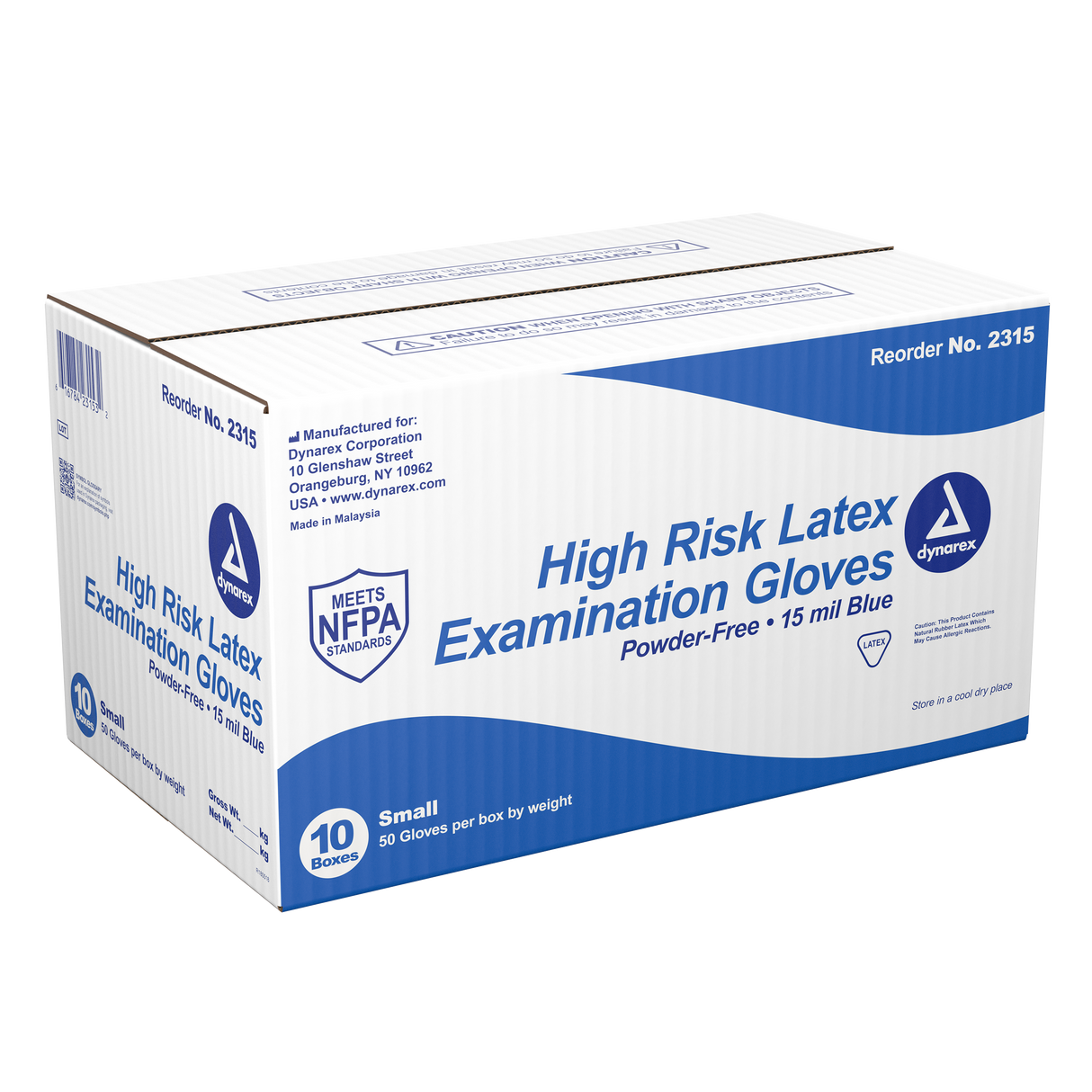 High Risk Latex Exam Gloves, Powder-Free