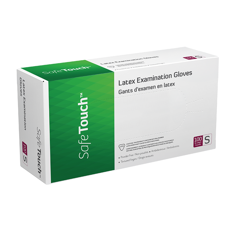 Safe-Touch Latex Exam Gloves, Powder-Free