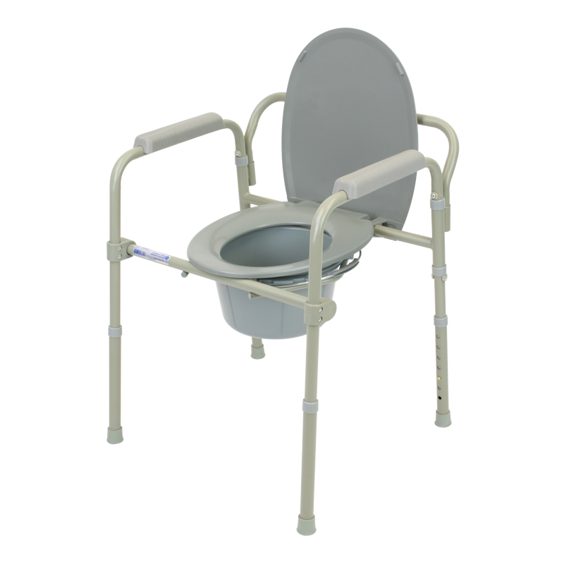 Elongated Folding Bedside Commode