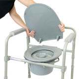 Elongated Folding Bedside Commode